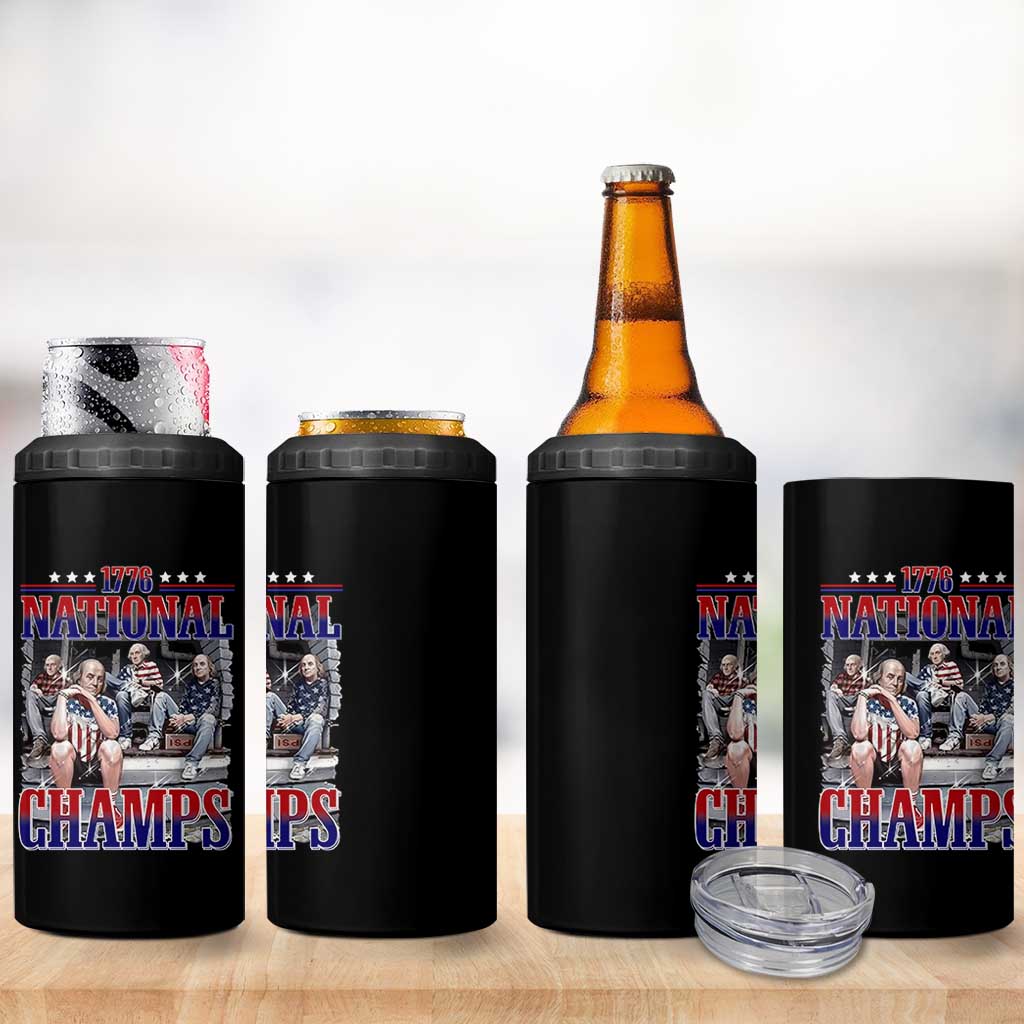 1776 National Champs 4 in 1 Can Cooler Tumbler Funny Founding Father USA 250th Anniversary