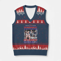 1776 National Champs V-Neck Knit Sweater Vest Funny Founding Father USA 250th Anniversary