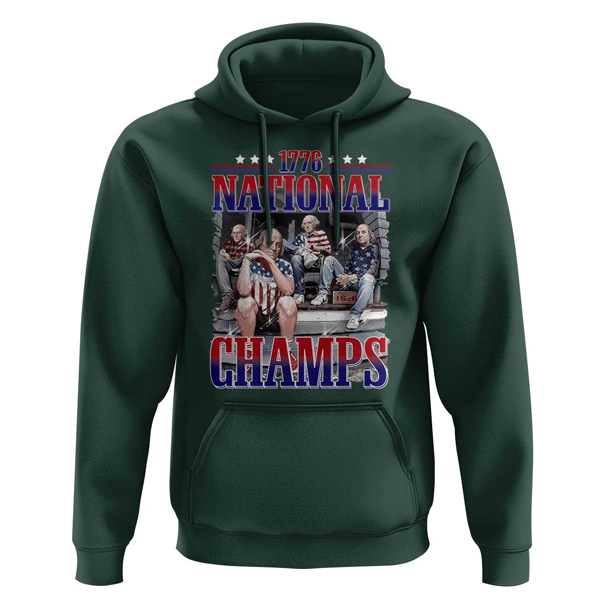 1776 National Champs Hoodie Funny Founding Father USA 250th Anniversary