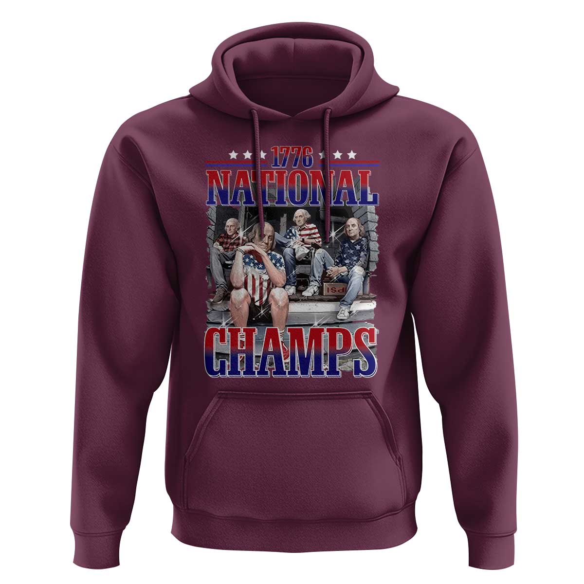 1776 National Champs Hoodie Funny Founding Father USA 250th Anniversary
