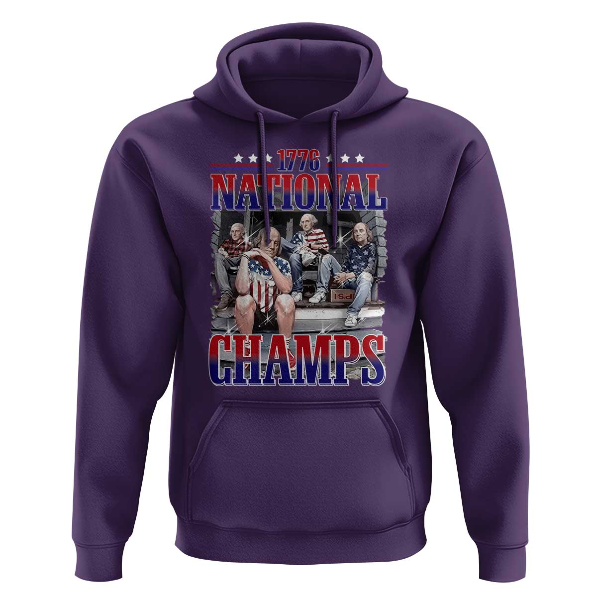 1776 National Champs Hoodie Funny Founding Father USA 250th Anniversary
