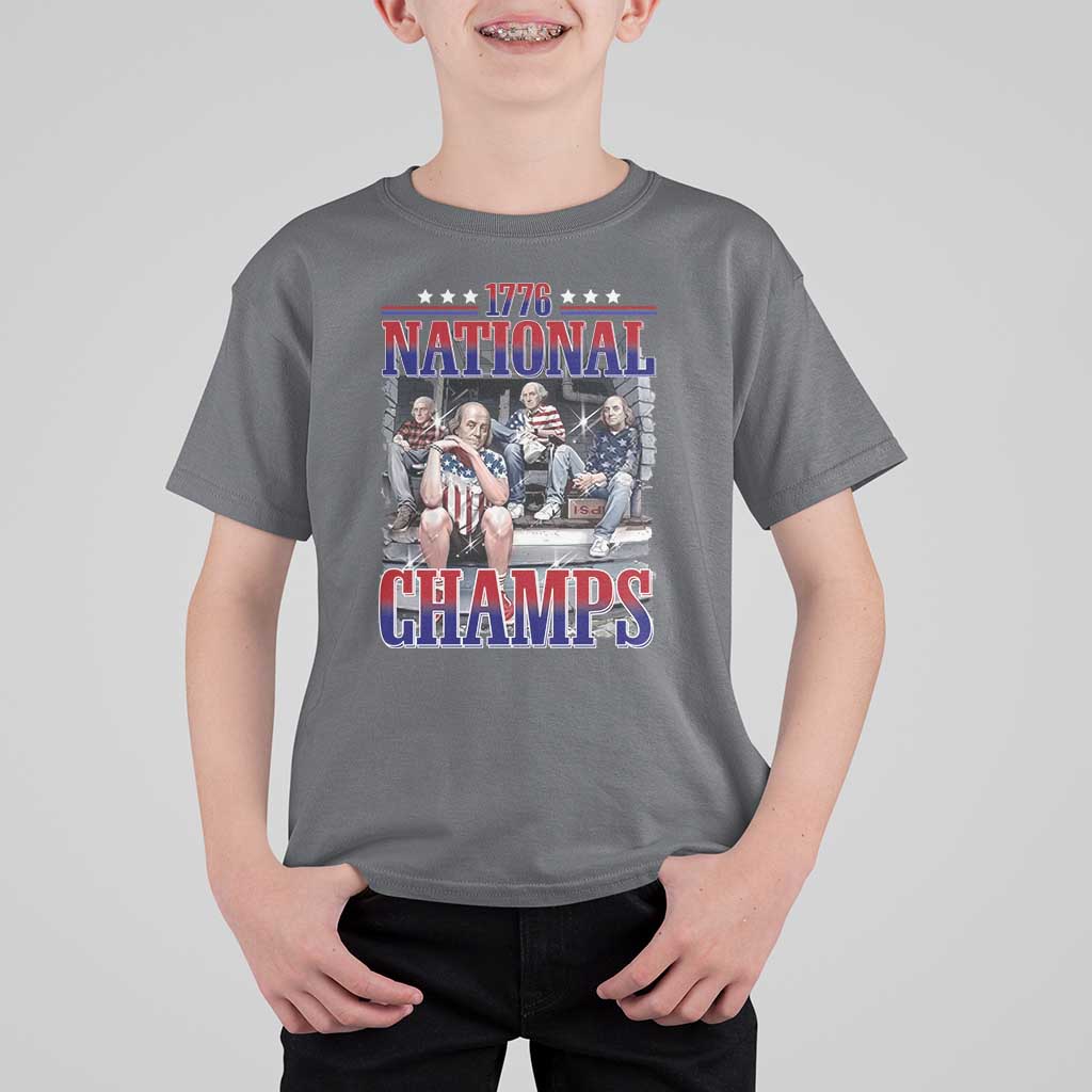 1776 National Champs T Shirt For Kid Funny Founding Father USA 250th Anniversary
