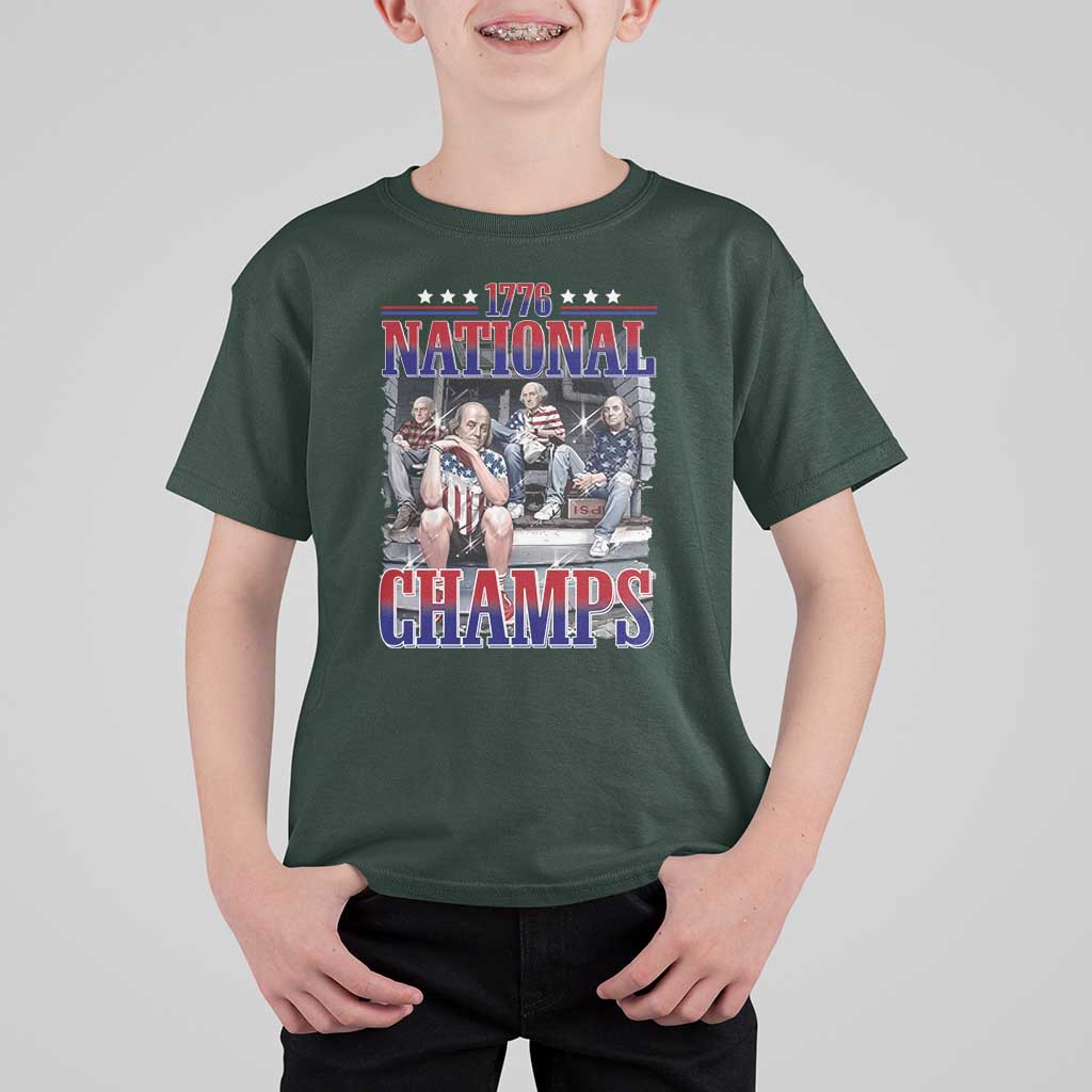 1776 National Champs T Shirt For Kid Funny Founding Father USA 250th Anniversary