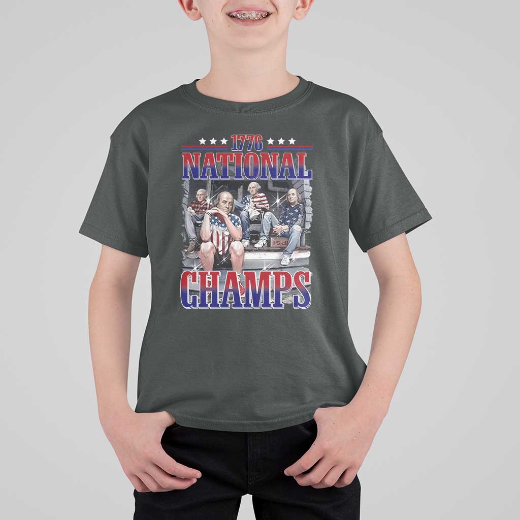 1776 National Champs T Shirt For Kid Funny Founding Father USA 250th Anniversary