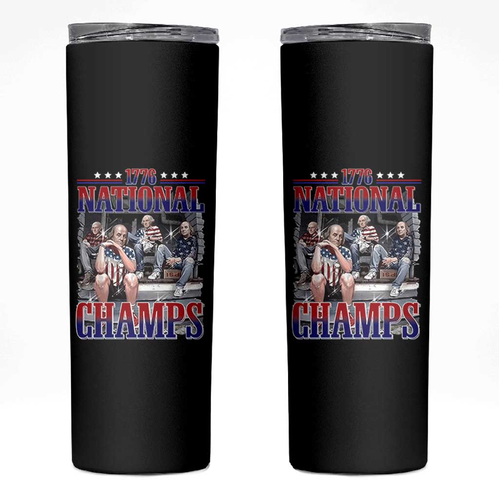 1776 National Champs Skinny Tumbler Funny Founding Father USA 250th Anniversary
