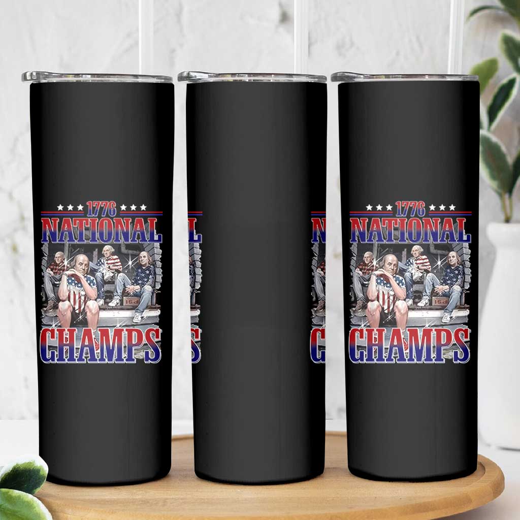 1776 National Champs Skinny Tumbler Funny Founding Father USA 250th Anniversary