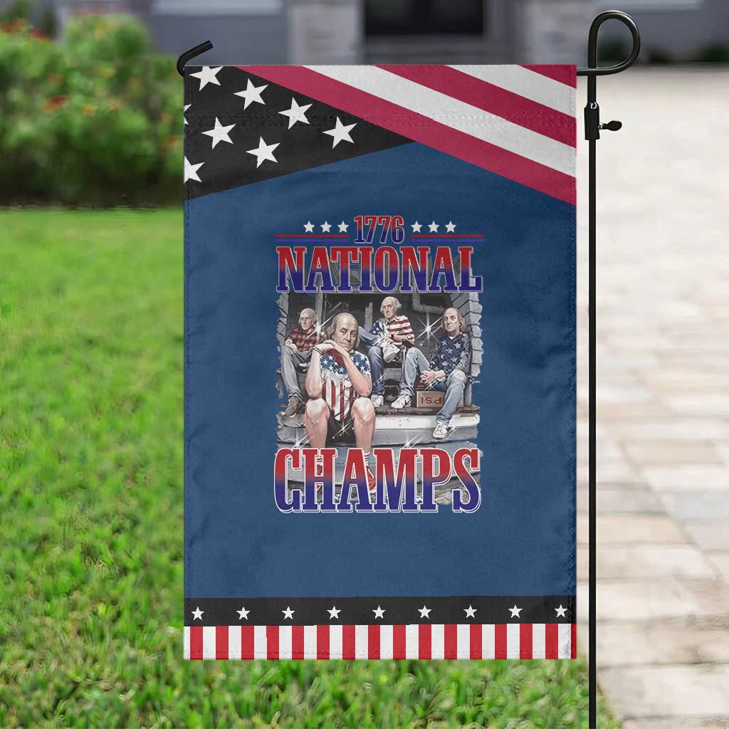 1776 National Champs Patriotic Garden Flag Funny Founding Father USA 250th Anniversary