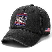 1776 National Champs Washed Cotton Baseball Cap Funny Founding Father USA 250th Anniversary