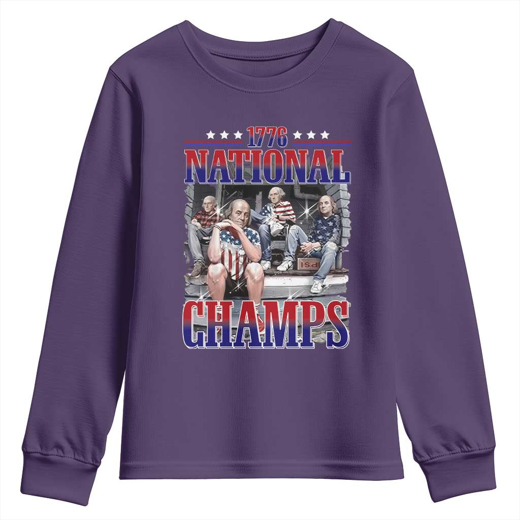 1776 National Champs Youth Sweatshirt Funny Founding Father USA 250th Anniversary