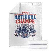 1776 National Champs Throw Blanket Funny Founding Fathers Sunglasses Patriotic 4th of July