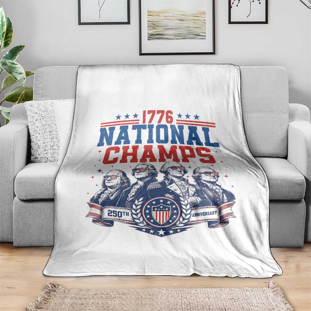 1776 National Champs Throw Blanket Funny Founding Fathers Sunglasses Patriotic 4th of July