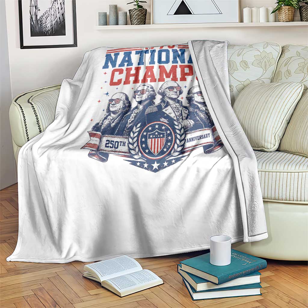 1776 National Champs Throw Blanket Funny Founding Fathers Sunglasses Patriotic 4th of July