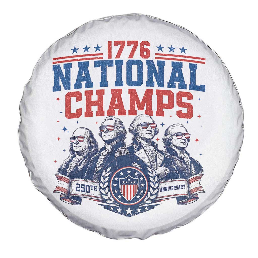 1776 National Champs Spare Tire Cover Funny Founding Fathers Sunglasses Patriotic 4th of July