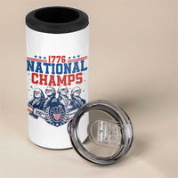 1776 National Champs 4 in 1 Can Cooler Tumbler Funny Founding Fathers Sunglasses Patriotic 4th of July