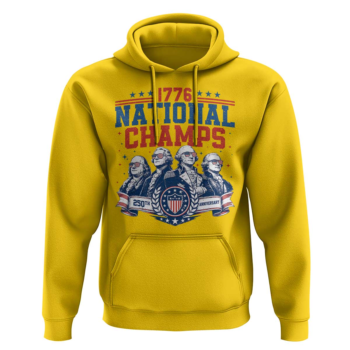 1776 National Champs Hoodie Funny Founding Fathers Sunglasses Patriotic 4th of July