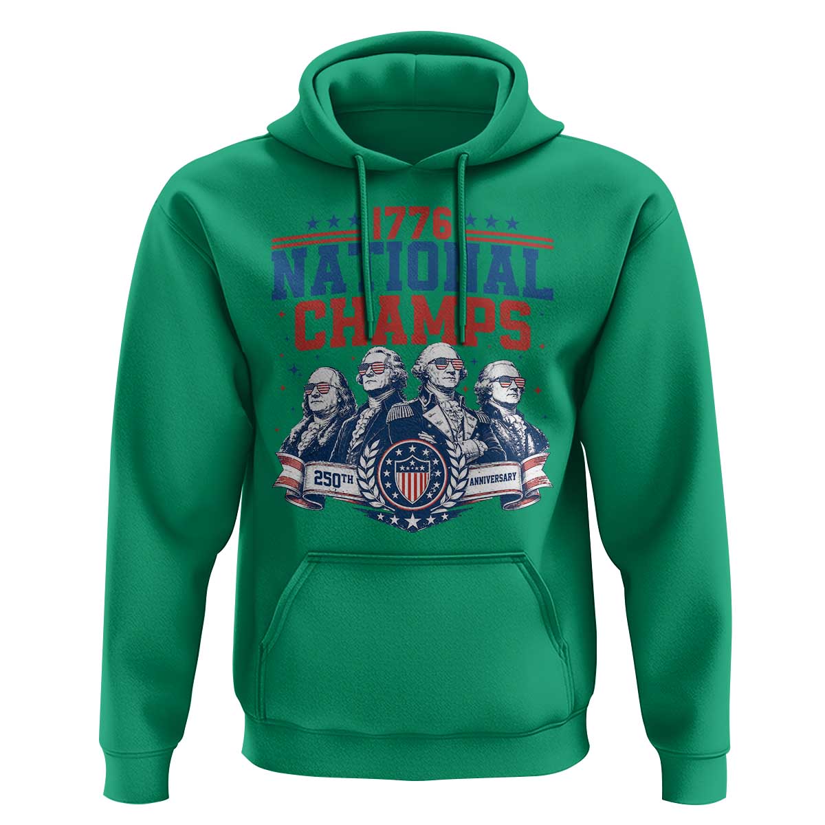 1776 National Champs Hoodie Funny Founding Fathers Sunglasses Patriotic 4th of July