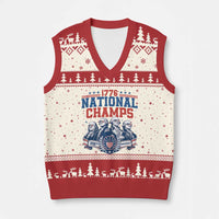1776 National Champs V-Neck Knit Sweater Vest Funny Founding Fathers Sunglasses Patriotic 4th of July
