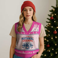 1776 National Champs V-Neck Knit Sweater Vest Funny Founding Fathers Sunglasses Patriotic 4th of July