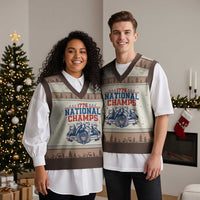 1776 National Champs V-Neck Knit Sweater Vest Funny Founding Fathers Sunglasses Patriotic 4th of July