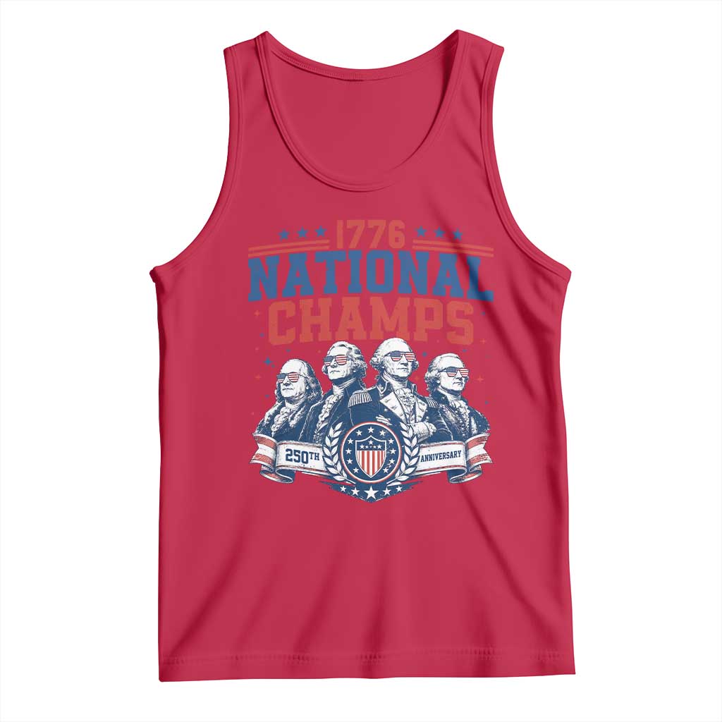 1776 National Champs Tank Top Funny Founding Fathers Sunglasses Patriotic 4th of July