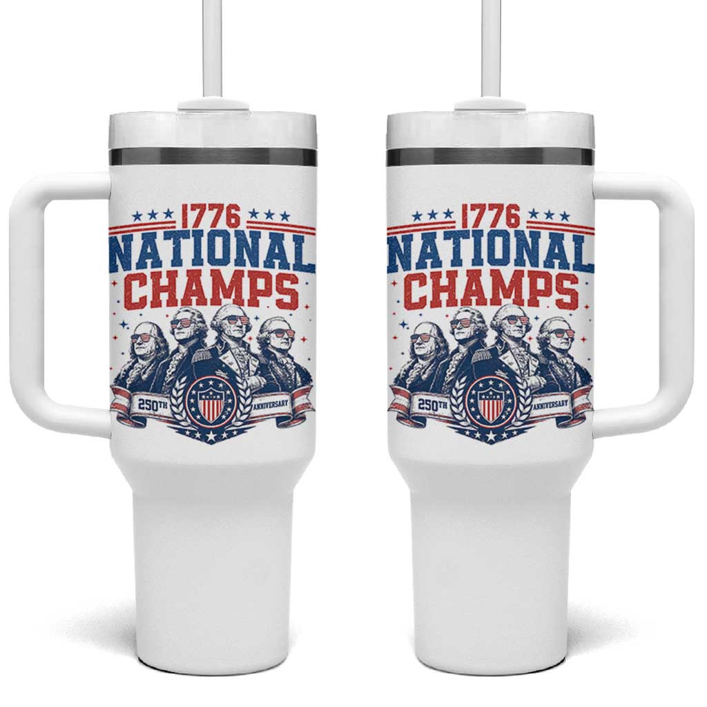 1776 National Champs Tumbler With Handle Funny Founding Fathers Sunglasses Patriotic 4th of July