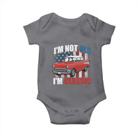 I'm Not Old I'm Classic Baby Onesie American Classic Collector Car US Flag
