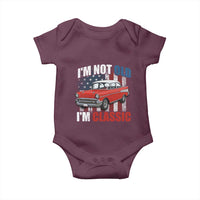 I'm Not Old I'm Classic Baby Onesie American Classic Collector Car US Flag