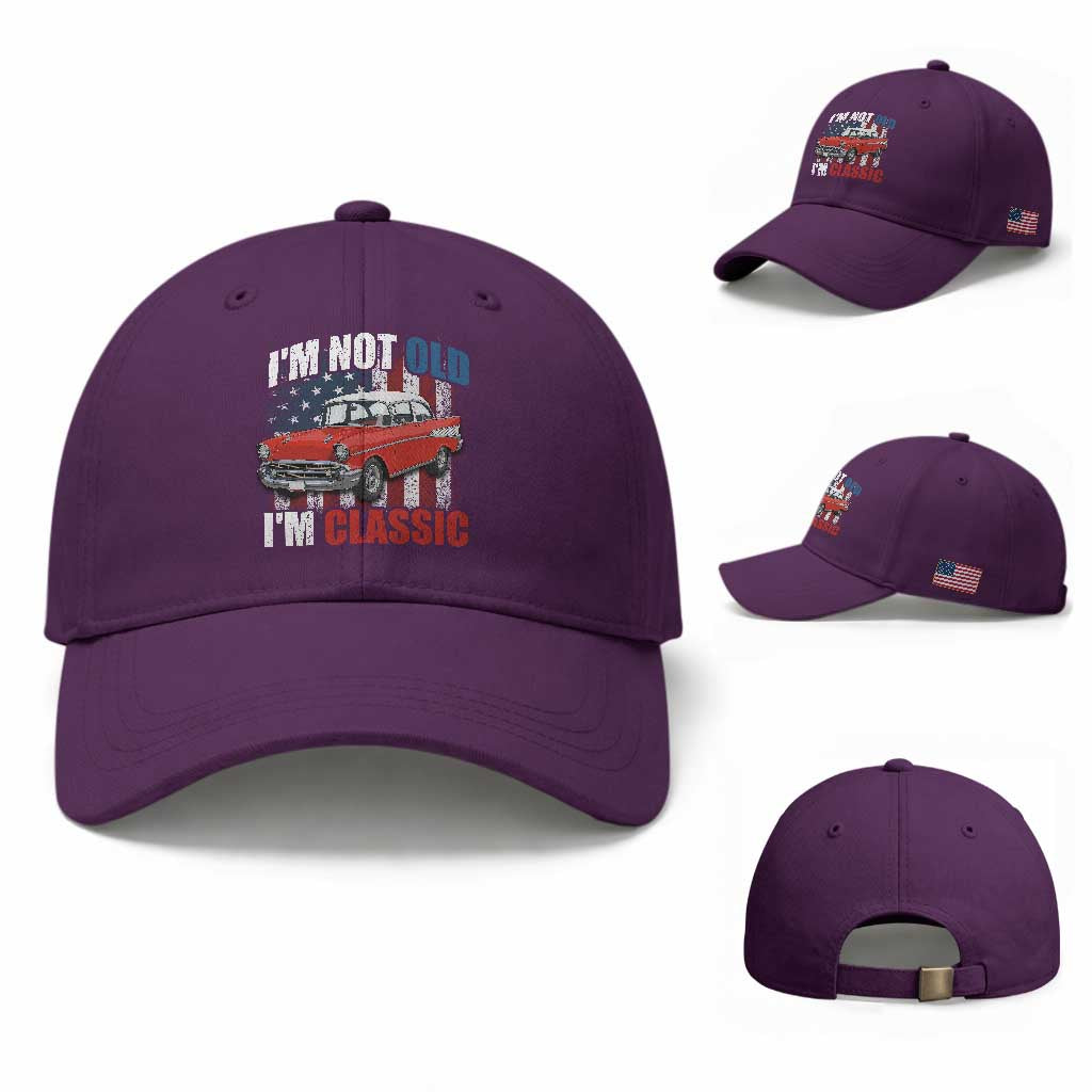 I'm Not Old I'm Classic Baseball Cap American Classic Collector Car US Flag