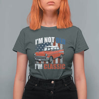 I'm Not Old I'm Classic T Shirt For Women American Classic Collector Car US Flag