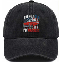 I'm Not Old I'm Classic Washed Cotton Baseball Cap American Classic Collector Car US Flag