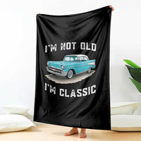 I'm Not Old I'm Classic Throw Blanket Vintage 1957 Turquoise Classic Car