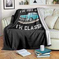I'm Not Old I'm Classic Throw Blanket Vintage 1957 Turquoise Classic Car