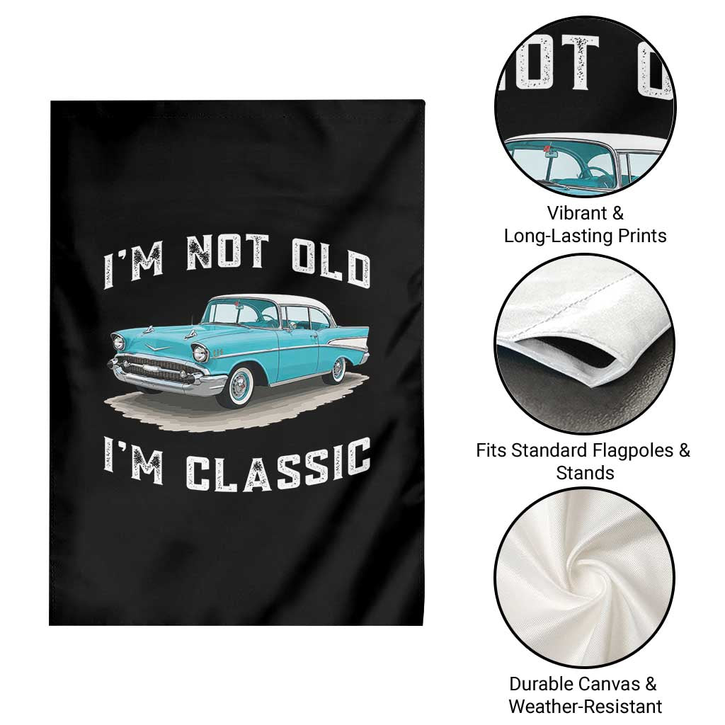 I'm Not Old I'm Classic Garden Flag Vintage 1957 Turquoise Classic Car