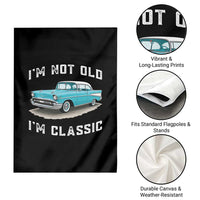 I'm Not Old I'm Classic Garden Flag Vintage 1957 Turquoise Classic Car
