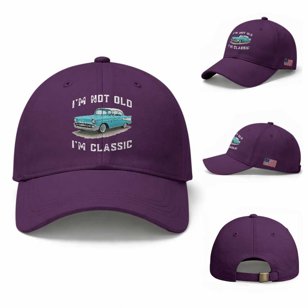 I'm Not Old I'm Classic Baseball Cap Vintage 1957 Turquoise Classic Car