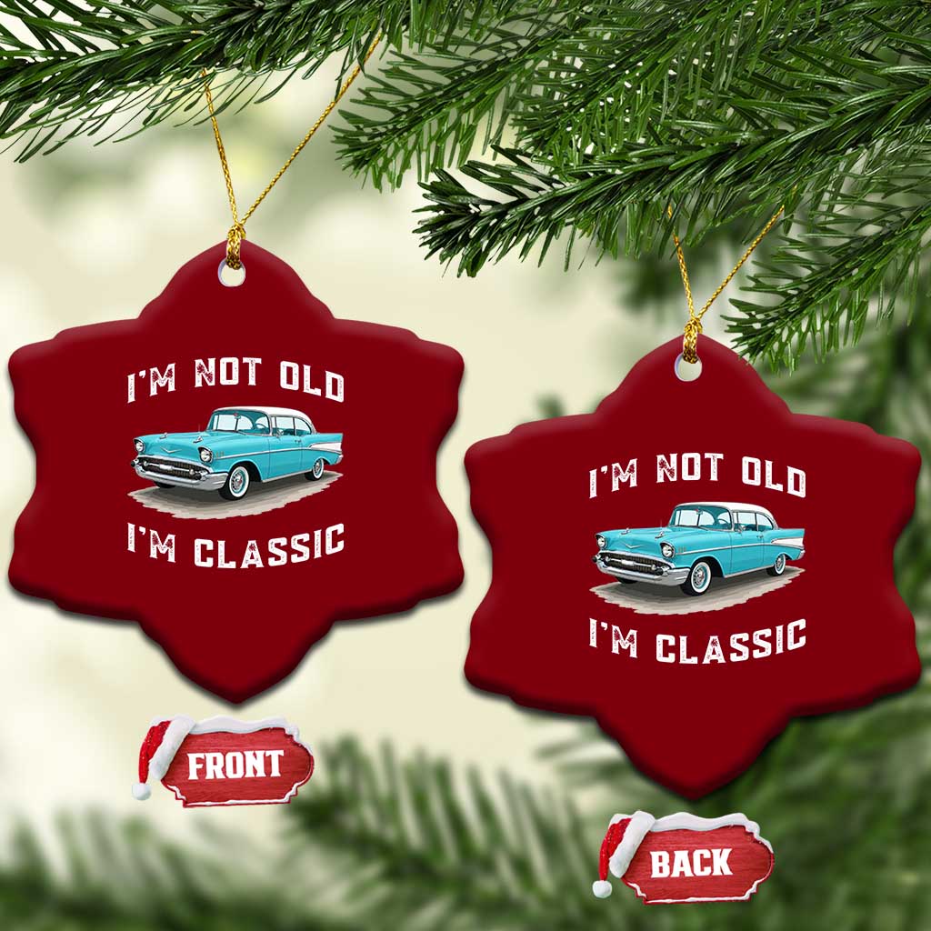 I'm Not Old I'm Classic Ceramic Ornament Vintage 1957 Turquoise Classic Car