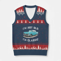 I'm Not Old I'm Classic V-Neck Knit Sweater Vest Vintage 1957 Turquoise Classic Car
