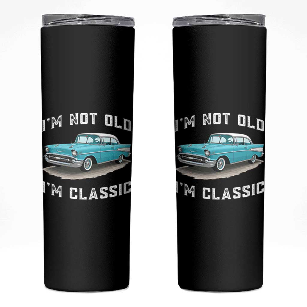 I'm Not Old I'm Classic Skinny Tumbler Vintage 1957 Turquoise Classic Car