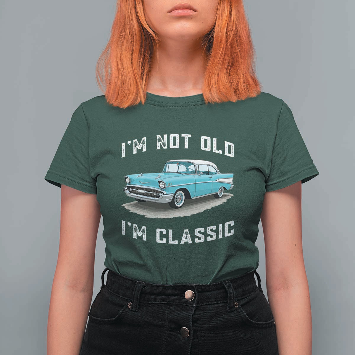 I'm Not Old I'm Classic T Shirt For Women Vintage 1957 Turquoise Classic Car