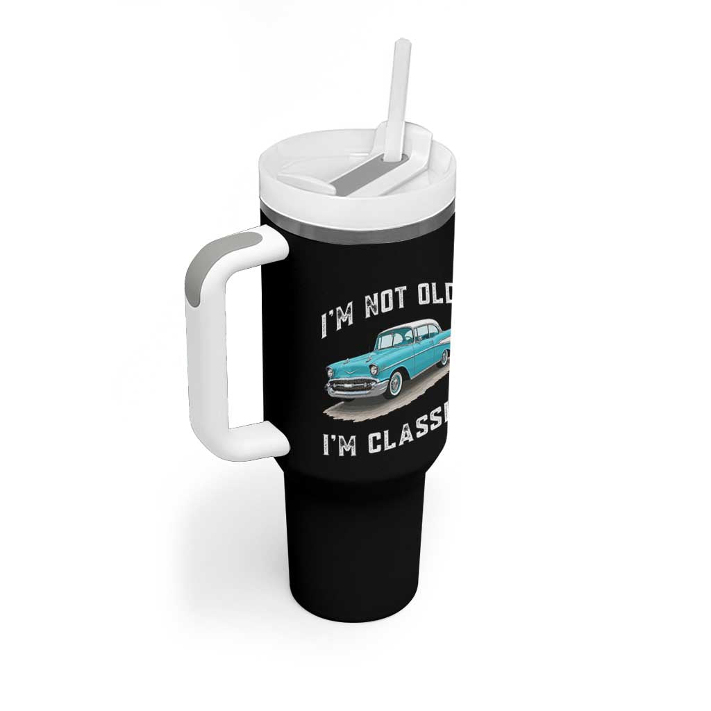 I'm Not Old I'm Classic Tumbler With Handle Vintage 1957 Turquoise Classic Car