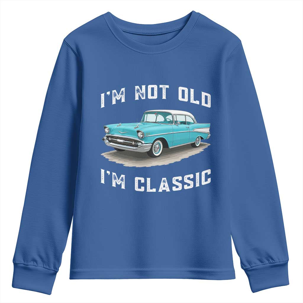 I'm Not Old I'm Classic Youth Sweatshirt Vintage 1957 Turquoise Classic Car
