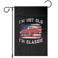 I'm Not Old I'm Classic Garden Flag Vintage 1957 Hot Rod Silhouette Patriotic American Flag