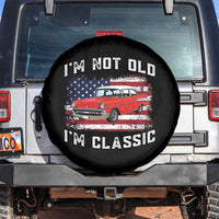 I'm Not Old I'm Classic Spare Tire Cover Vintage 1957 Hot Rod Silhouette Patriotic American Flag