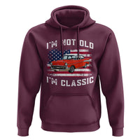 I'm Not Old I'm Classic Hoodie Vintage 1957 Hot Rod Silhouette Patriotic American Flag
