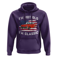 I'm Not Old I'm Classic Hoodie Vintage 1957 Hot Rod Silhouette Patriotic American Flag