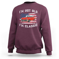 I'm Not Old I'm Classic Sweatshirt Vintage 1957 Hot Rod Silhouette Patriotic American Flag