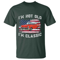 I'm Not Old I'm Classic T Shirt Vintage 1957 Hot Rod Silhouette Patriotic American Flag