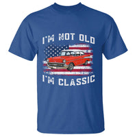 I'm Not Old I'm Classic T Shirt Vintage 1957 Hot Rod Silhouette Patriotic American Flag