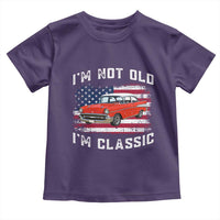 I'm Not Old I'm Classic Toddler T Shirt Vintage 1957 Hot Rod Silhouette Patriotic American Flag