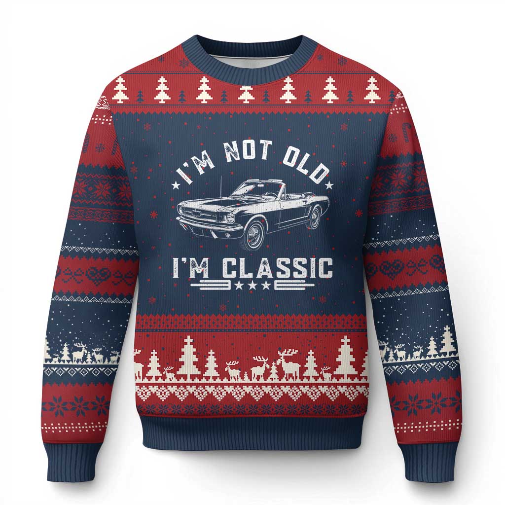 I'm Not Old I'm Classic Ugly Christmas Sweater Vintage 1963 Classic Sports Car